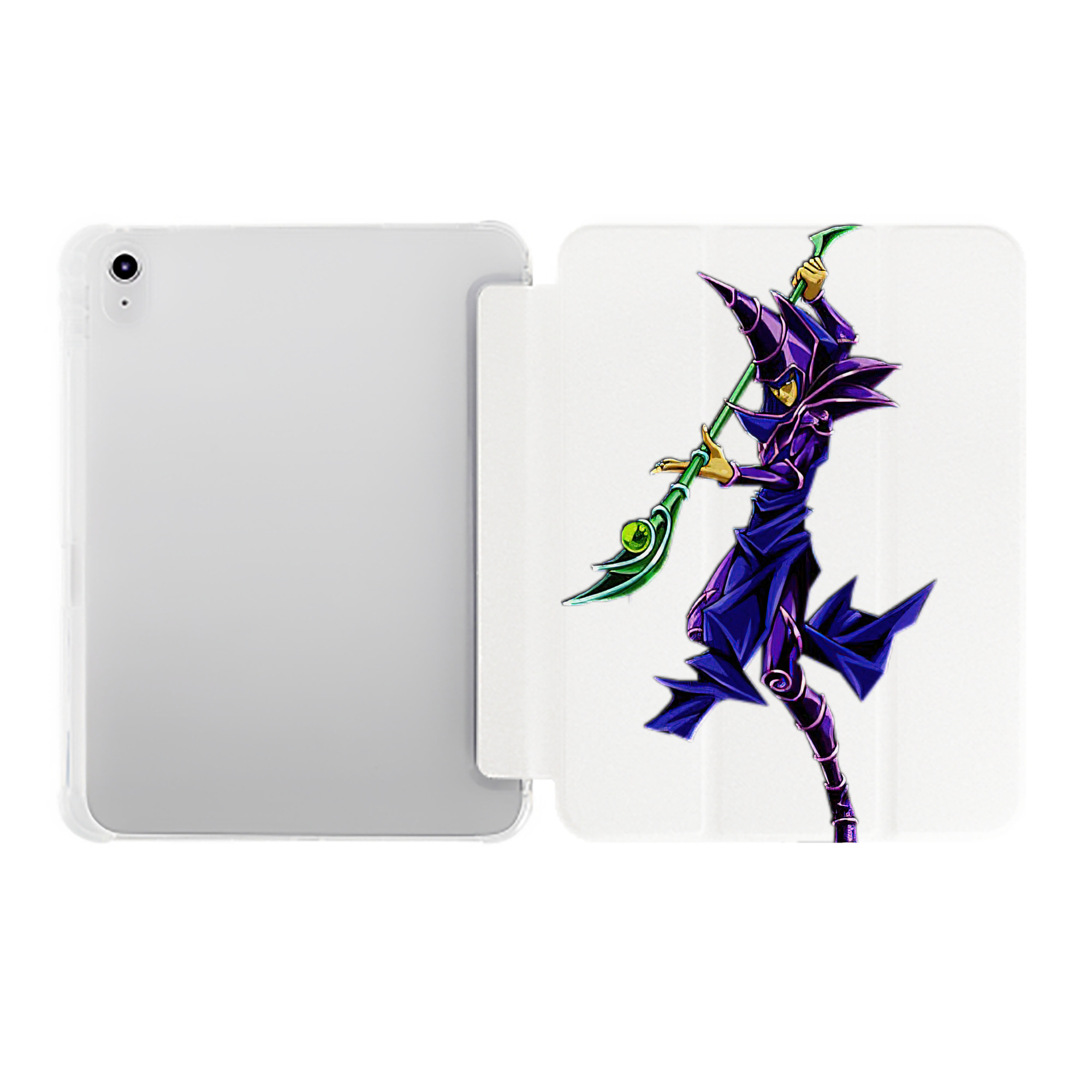 （画像用） 遊☆戯☆王 Yu-Gi-Oh! IPad ケース ペン収納付き 三つ折りスタンド PUレザー×シリコン 対応機種9.5/10.5/10.9インチ